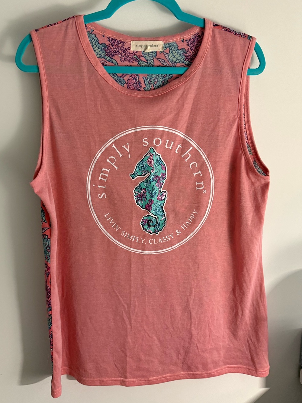 EUC Simply Southern Tank top seahorses XL